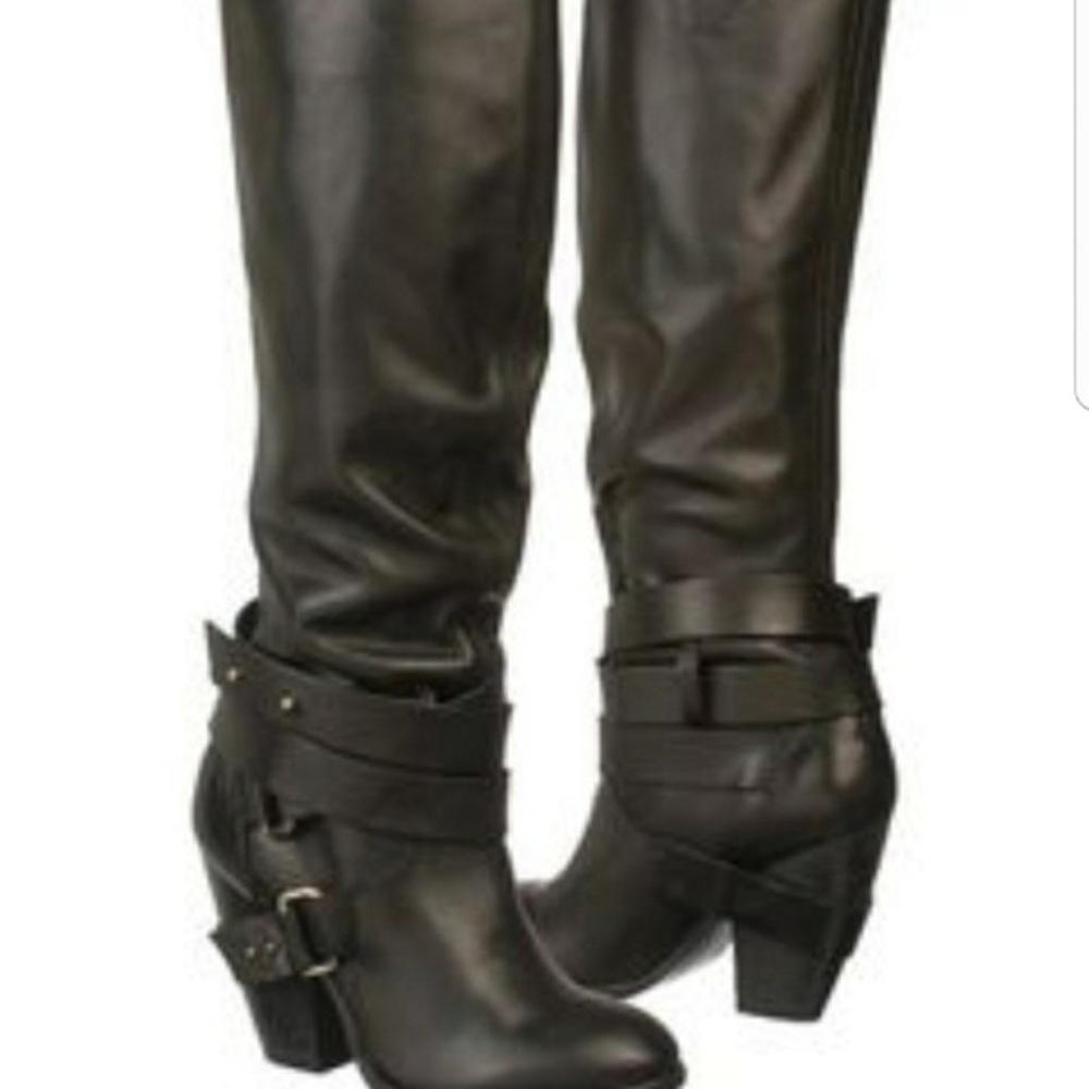 Fergie Varsity Slouchy Leather Boots size 7
